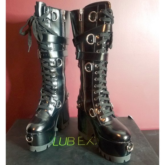 Club EXX Shoes - CLUB EXX Dolls Kill Black Boots Judgement Day